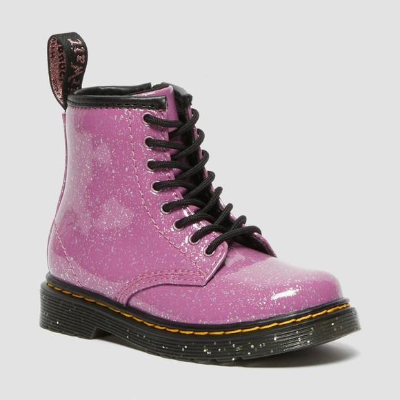 Dr. Martens Toddler Glitter Lace Up Boots Comic Pink Purple Emo Punk 90s Y2K - Picture 8 of 8